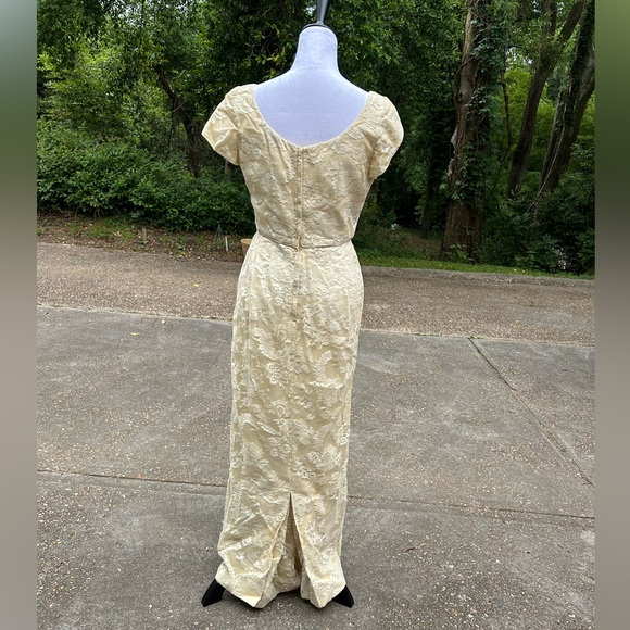 Vintage 1960s wedding or mother of bride dress & jacket Clifton Wilhite M maxi - Picture 5 of 16